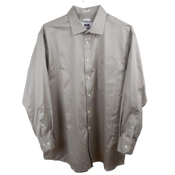 Joseph Abboud Other - JOSEPH ABBOUD Men's No Iron Button Down Shirt 17 1/2  32/33 Tan Shadow Stripe